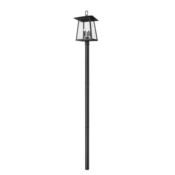 Z-Lite Rainer 5 Light Outdoor Post Mounted Fixture, 15.5in. W x 121.5in. H, Black 5015PHXLR-5009P96-BK - main